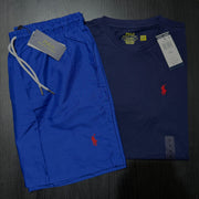 RALPH LAUREN NAVY T-SHIRT COMBO WITH 6 DEFERENT COLOUR SWIMMING SHORTS/UNISEX