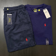 RALPH LAUREN NAVY T-SHIRT COMBO WITH 6 DEFERENT COLOUR SWIMMING SHORTS/UNISEX