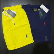 RALPH LAUREN NAVY T-SHIRT COMBO WITH 6 DEFERENT COLOUR SWIMMING SHORTS/UNISEX
