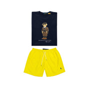 Navy blue bear t-shirt combo shorts (Unisex)