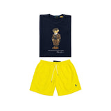 Navy blue bear t-shirt combo shorts (Unisex)