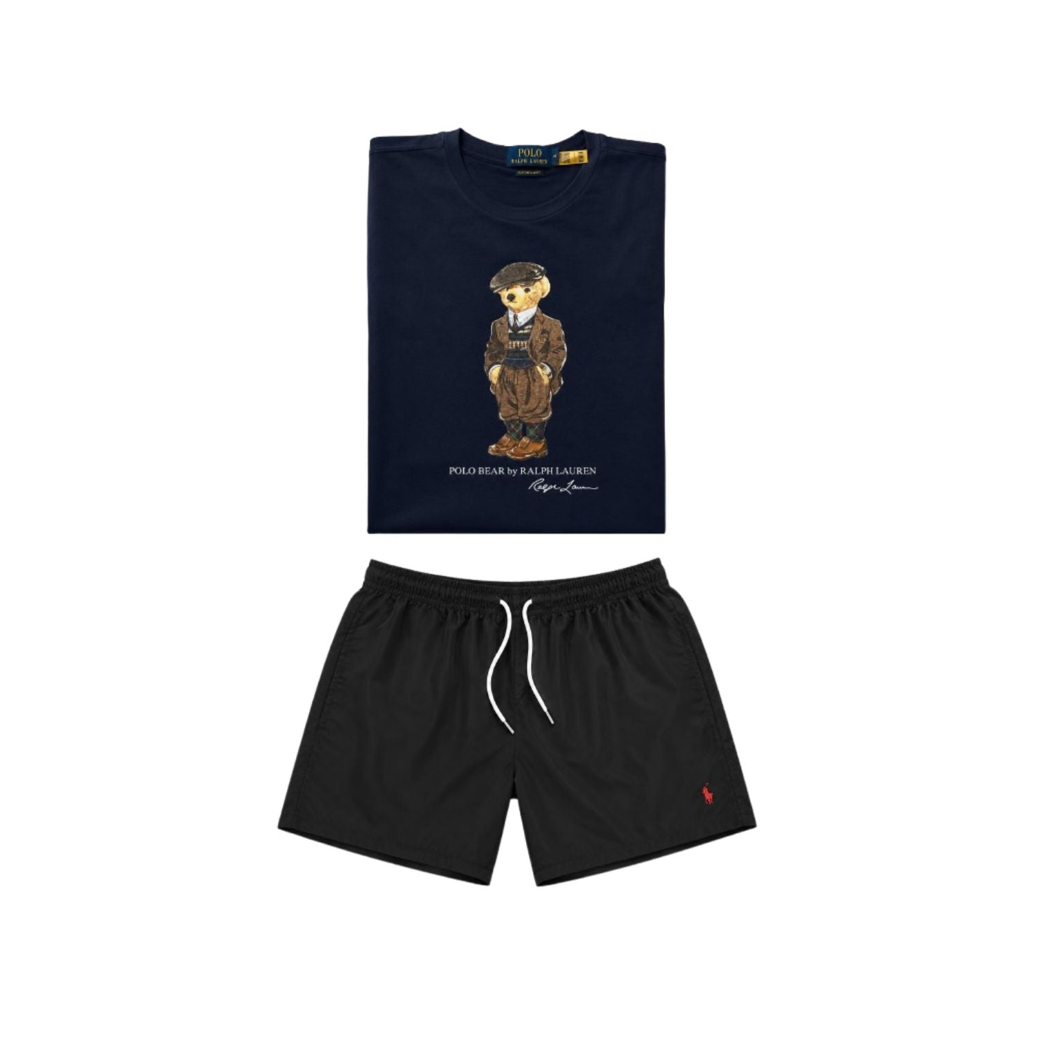 Navy blue bear t-shirt combo shorts (Unisex)