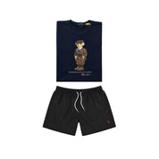 Navy blue bear t-shirt combo shorts (Unisex)