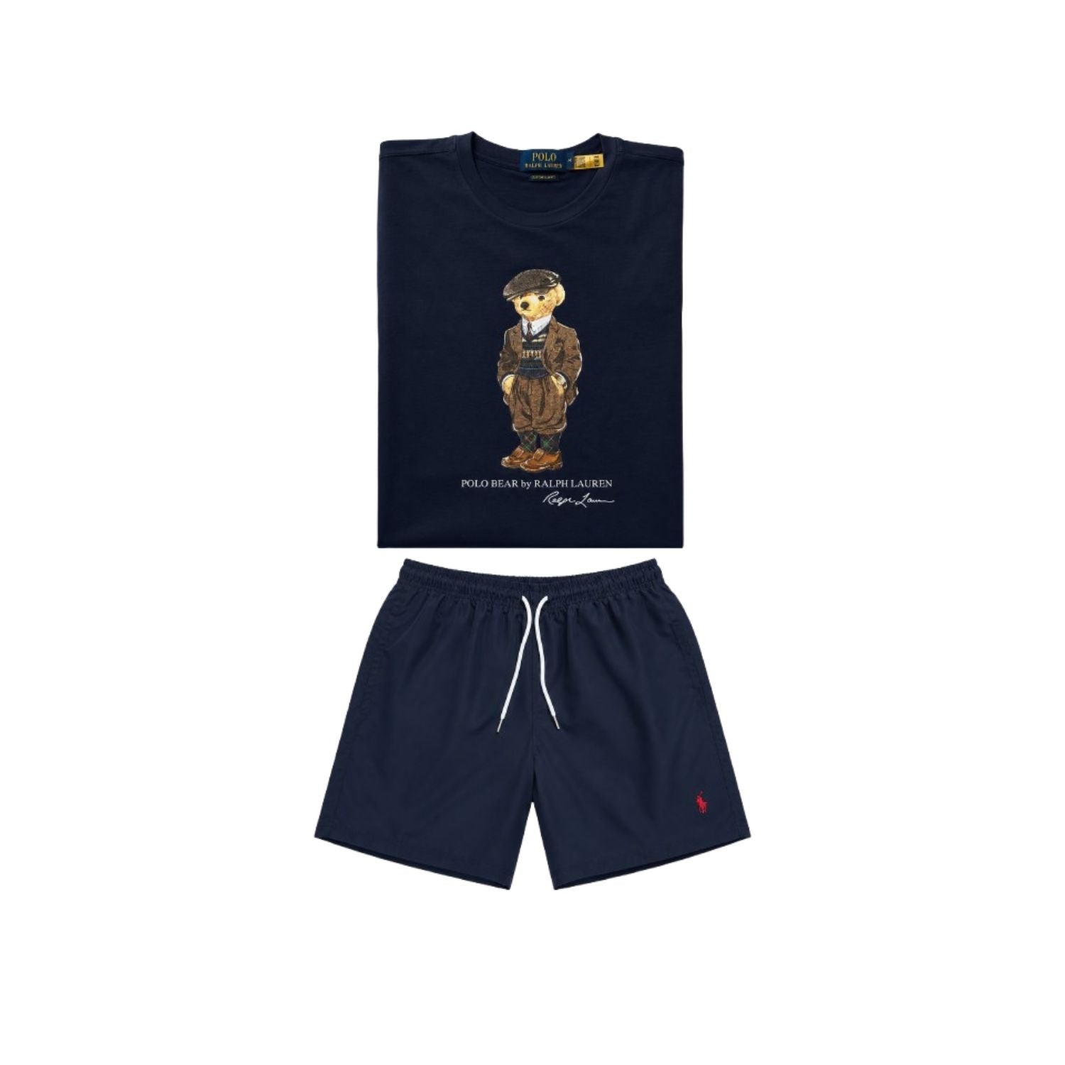 Navy blue bear t-shirt combo shorts (Unisex)