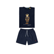 Navy blue bear t-shirt combo shorts (Unisex)