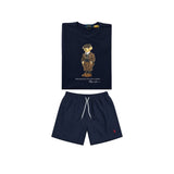 Navy blue bear t-shirt combo shorts (Unisex)