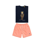 Navy blue bear t-shirt combo shorts (Unisex)