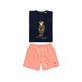Navy blue bear t-shirt combo shorts (Unisex)