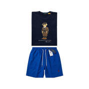 Navy blue bear t-shirt combo shorts (Unisex)