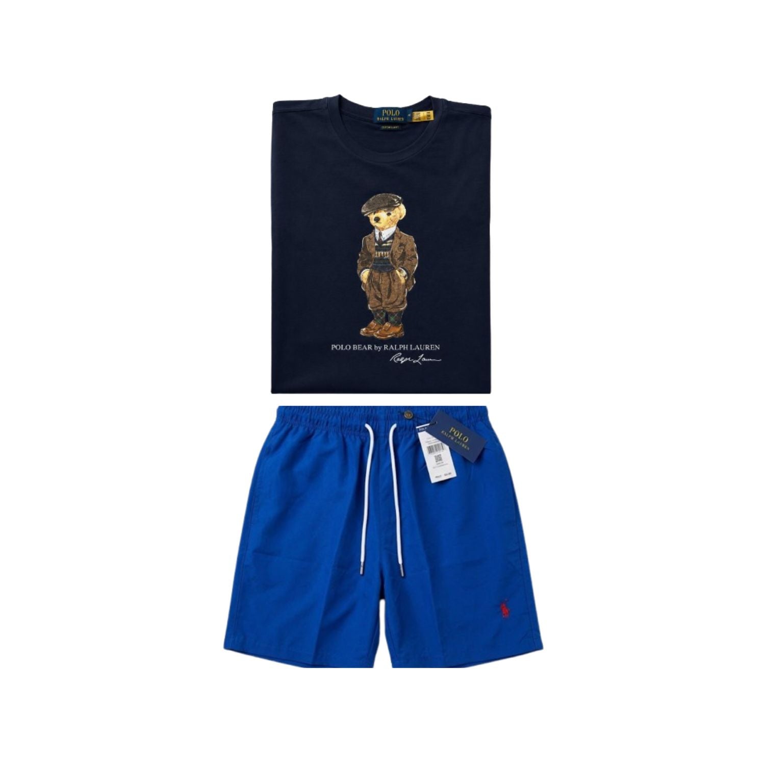 Navy blue bear t-shirt combo shorts (Unisex)