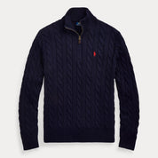 Cable-Knit Quarter-Zip Sweater
