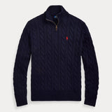 Cable-Knit Quarter-Zip Sweater