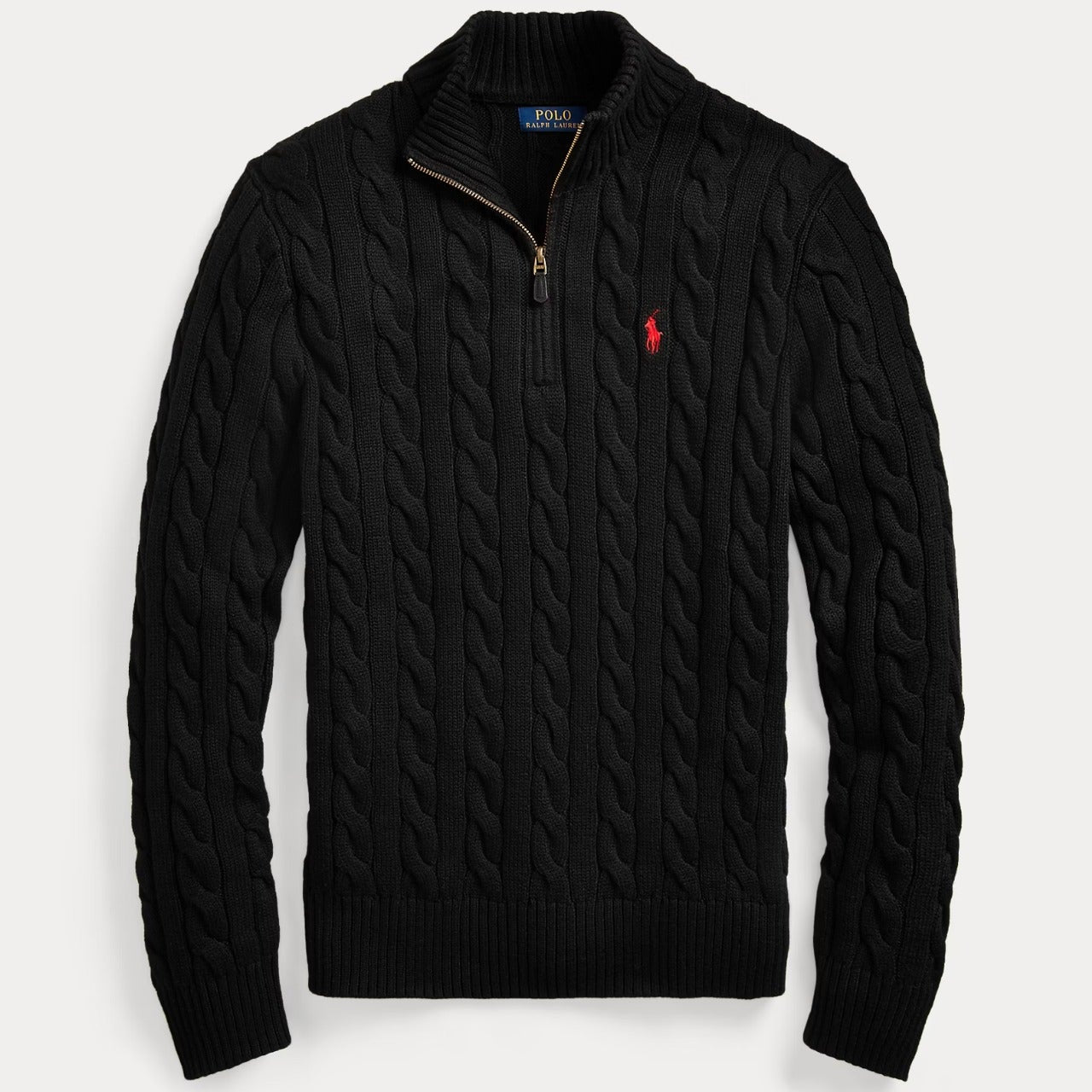 Cable-Knit Quarter-Zip Sweater
