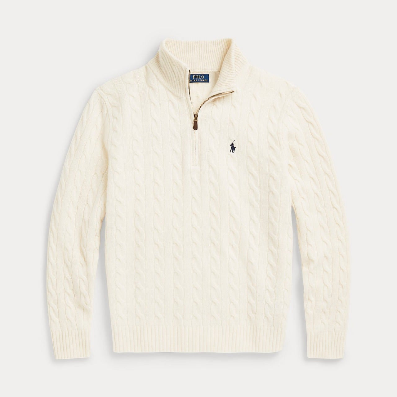 Cable-Knit Quarter-Zip Sweater