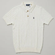 Cable-Knit Polo-Collar Shirt