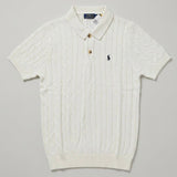Cable-Knit Polo-Collar Shirt