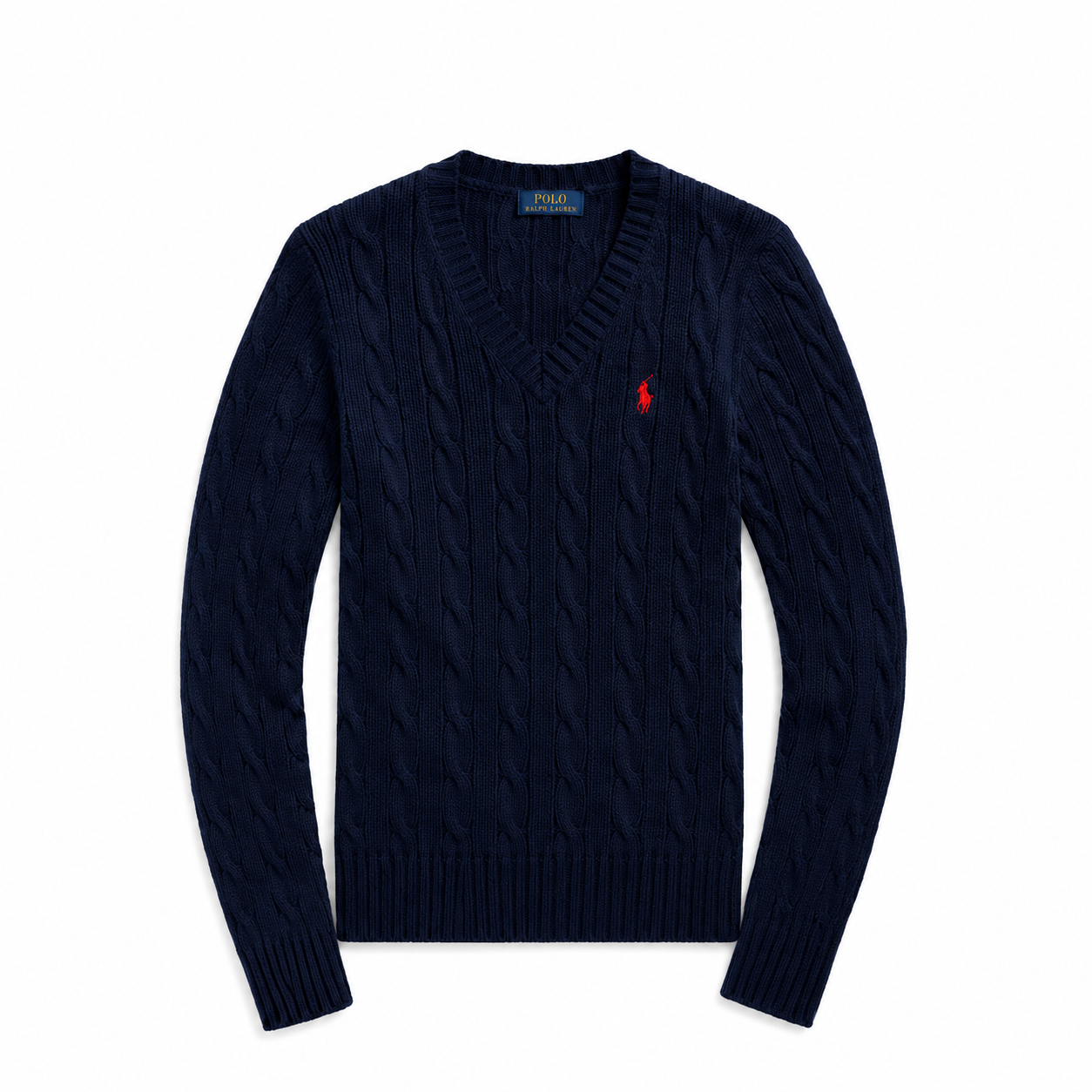 Cable-Knit V-Neck Women Sweater